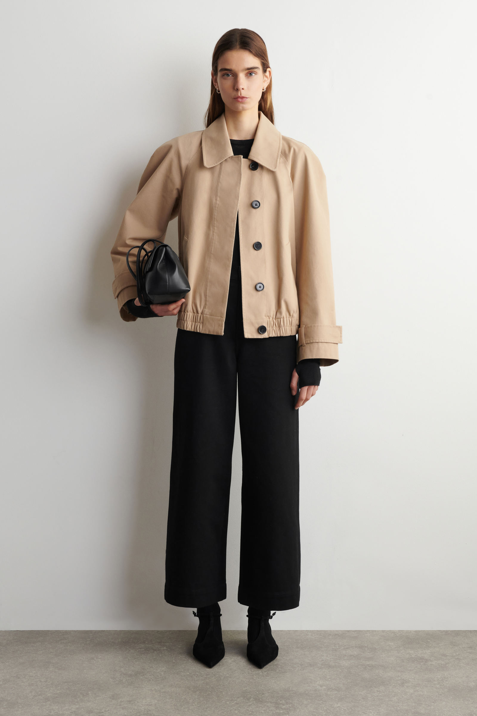 クロップド ワイドレッグデニムパンツ